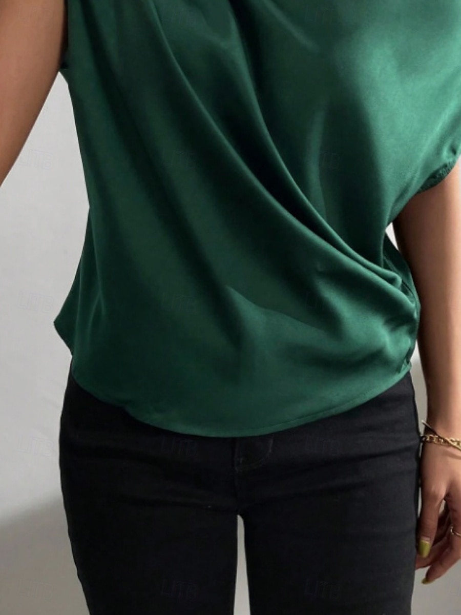 Women's Camisole Tank Top Solid Color Business Modern Casual Sleeveless Asymmetrical Regular Tops Work Formal Wear Black Pink Brown Green Beige Summer Spring 2025 - $19.99 –P3