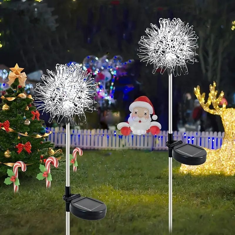 2pcs Outdoor Solar Dandelion Aluminum Ball Garden Light LED Landscape Light No Wiring Required for Courtyard Pathway Terrace Flower Bed Camping Holiday Party Decoration 2025 - $32.99 –P9