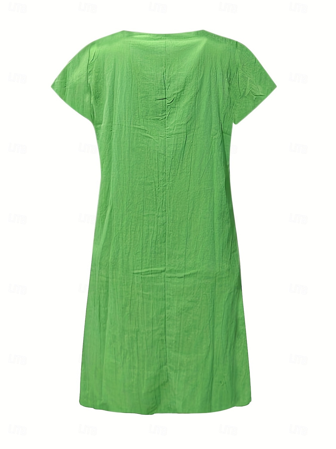 Women's Normal Mini Dress Cotton Linen Dresses Shift Dress Bohemia Vacation Tropical Butterfly Sleeve Street Casual Daily Form Fit Solid Color Short Sleeve V Neck Yellow Light Green Wine Royal Blue 2025 - $19.99 –P20