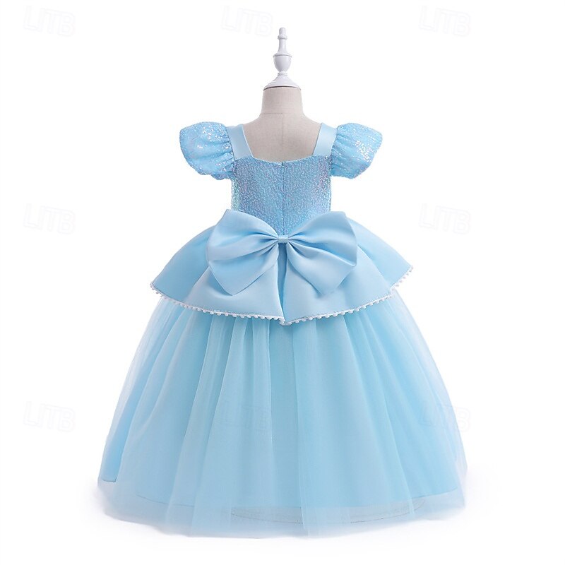 Kids Girls' Dress Color Block Sleeveless Performance Outdoor Mesh Adorable Costume Polyester Midi Casual Dress A Line Dress Tulle Dress Summer Spring 4 years+ Sky Blue 2025 - $31.99 –P8