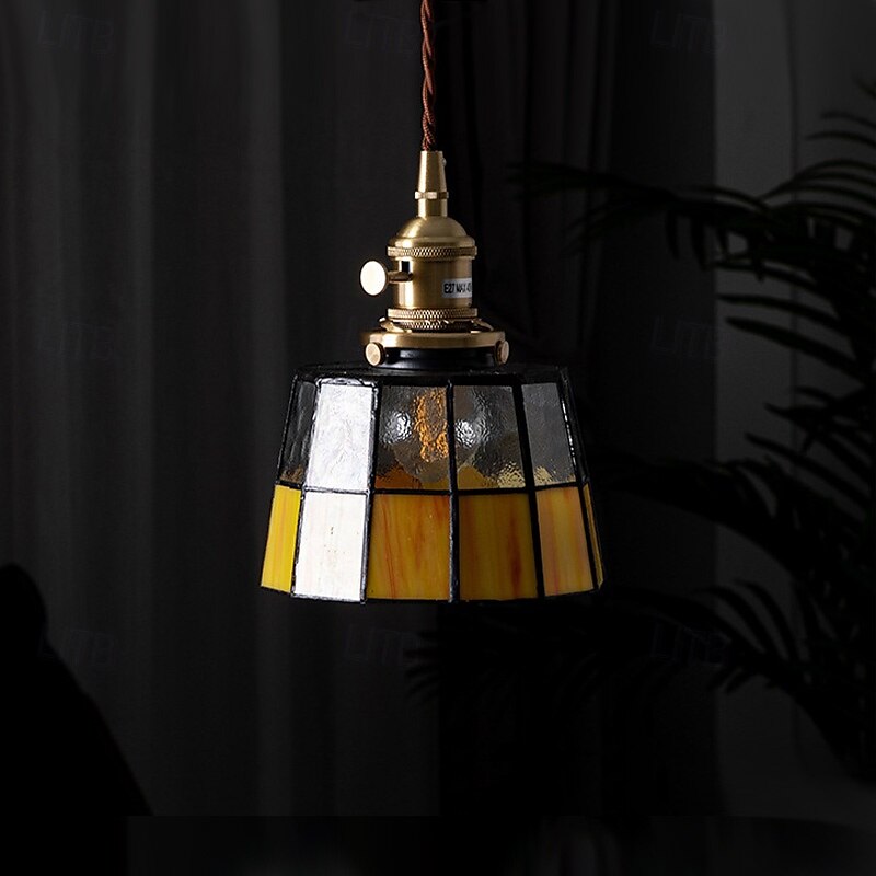 lampada a sospensione in vetro di metà secolo con uno stile retrò americano per comodini corridoi corridoi 110-240v del 2025 a $101.99 –P7