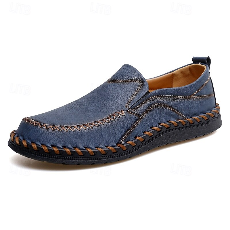Freizeit-Schlupfschuhe aus Kunstleder für Herren mit Steppnähten – bequemes, atmungsaktives Alltagsschuhwerk für Outdoor- und Freizeitaktivitäten 2025 - $46.99 –P9