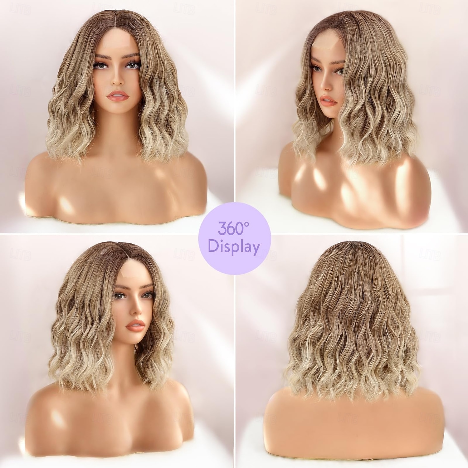 Wig for Women Short Wavy Bob wigs Synthetic Curly Wig Middle Part Heat Resistant Fiber for Daily Party Cosplay Use 2026 - $27.99 –P8