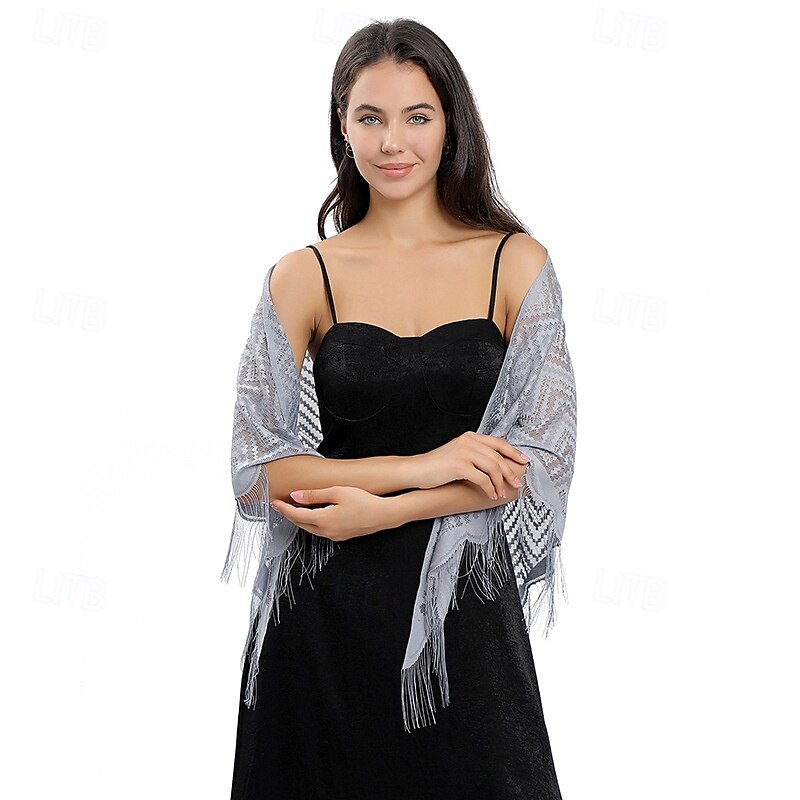 écharpe en dentelle ondulée robe de mariée robe de soirée châle en dentelle soirée dansante écharpe polyvalente pour femme de 2025 ? $19.49 –P11