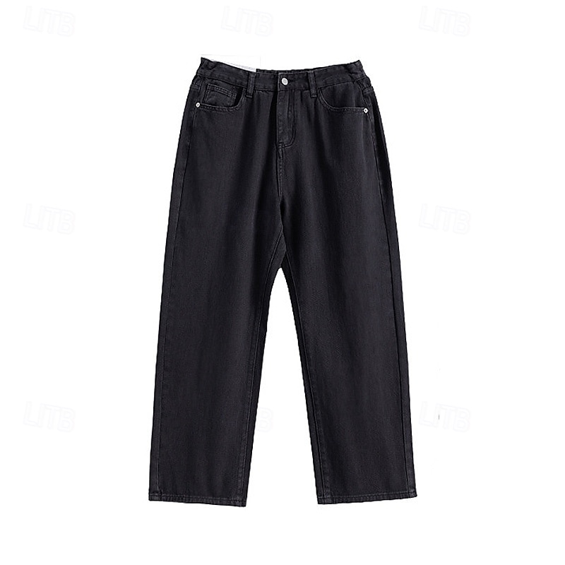 Homme Pantalon chino Boutons Avec Poches Jambe Droite Couleur Unie Longueur complète Extérieur Vacances Occasionnel Élégant Vacances Kaki clair Noir Micro-Élastique de 2025 ? $39.99 –P15