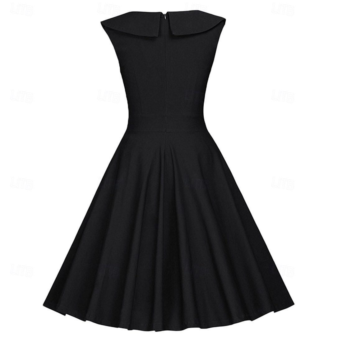 Mujer Vestido Midi Vestido vintage Elegante Ajuste regular Sin Mangas Cuello Barco Negro Rojo Azul Marino Verano Primavera 2025 - zł108.99 –P6