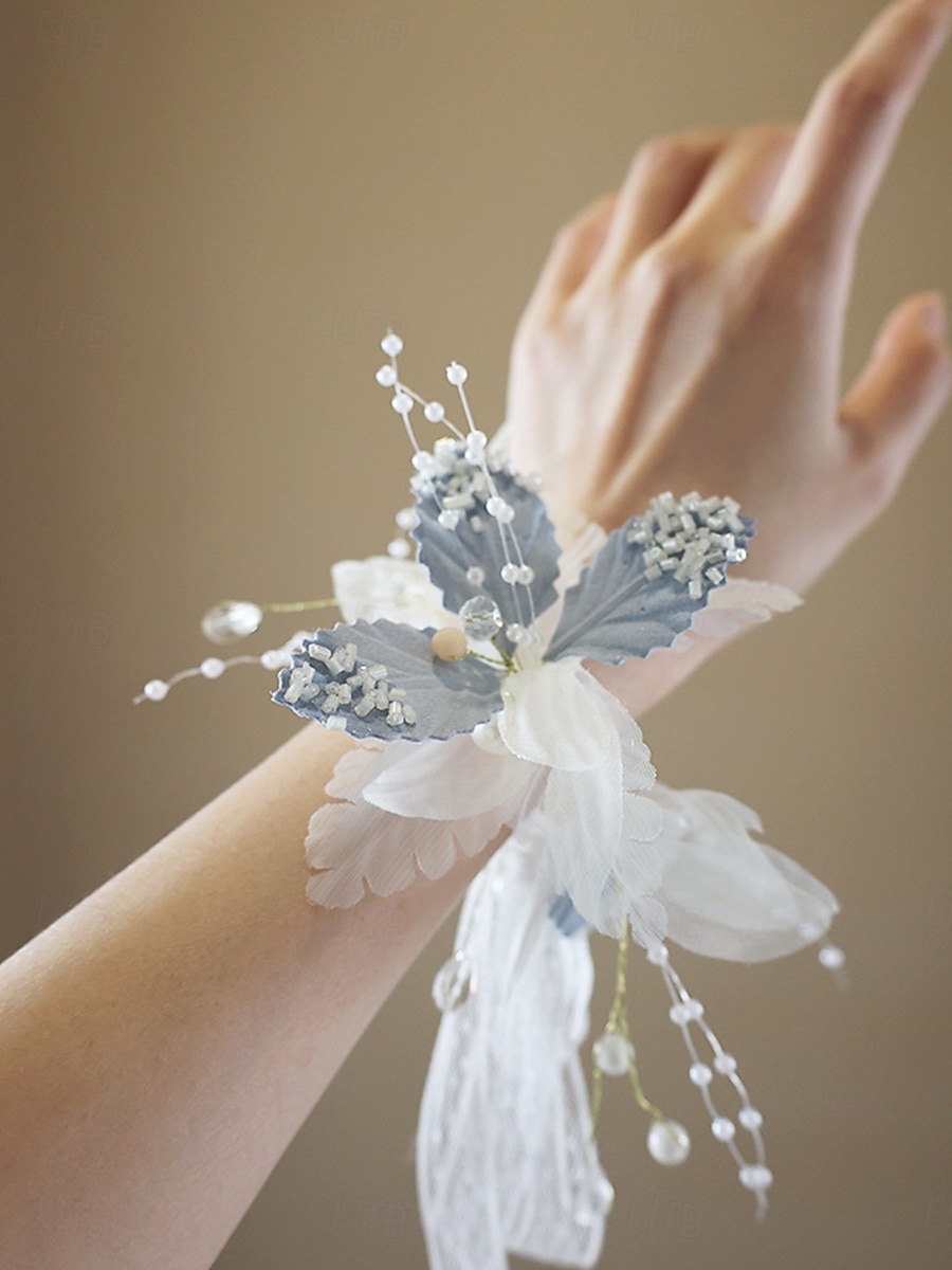 Fleurs de poignet de mariage Petit bouquet de fleurs au poignet Mariage / Soirée / Fête Tissus A Fleurs de 2025 ? $29.99 –P1