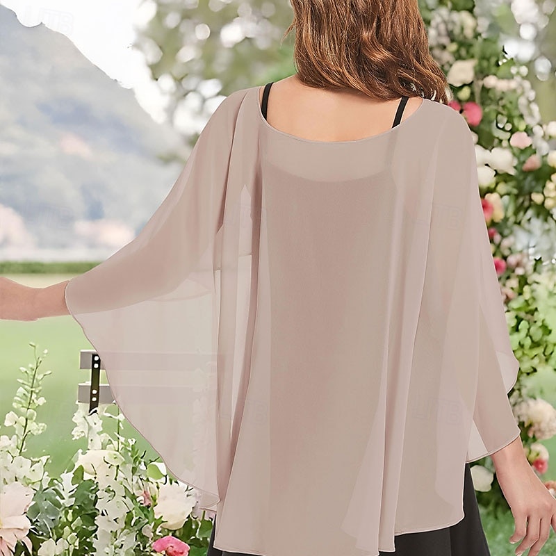 dámské capelet šátky a zábaly pro večerní šaty šifon peleríny svatební zakrýt 2025 - $21.99 –P7
