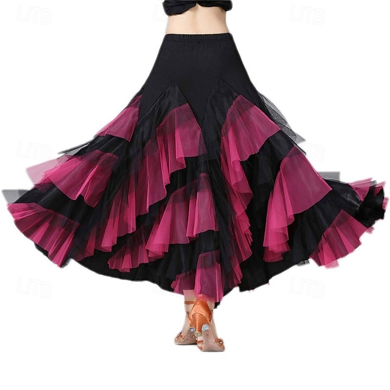 gonna lunga elegante da ballo latino da donna con orlo a strati del 2026 a $58.99 –P9