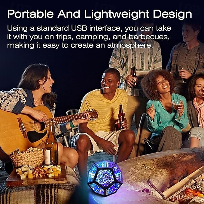 Vibrant Infinity Dodecahedron Neon Sign - USB Powered Multi-Color Illumination Durable Plastic Tabletop Ambient Light - Perfect for Party Decor Celebration Birthday Xmas Wedding Unique Gift Led 2025 - $65.99 –P10