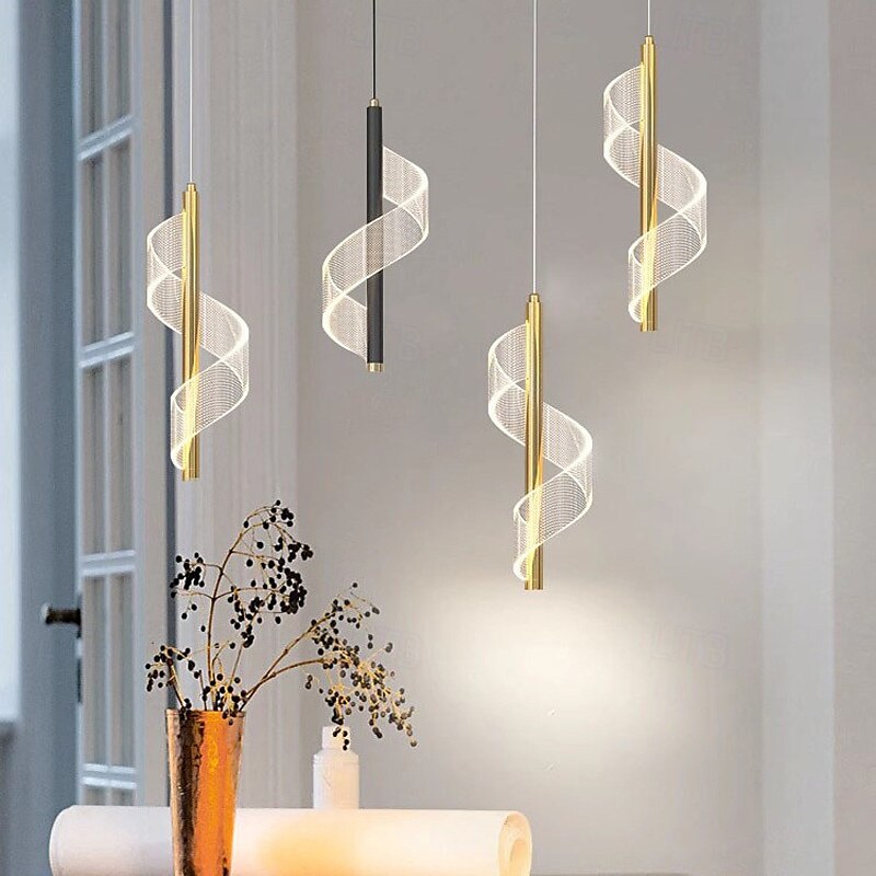 lampada a sospensione a tubo lungo in stile industriale nordico, nastro di ferro, piccola lampada a sospensione 30 cm 110-240 V del 2025 a $64.99 –P1