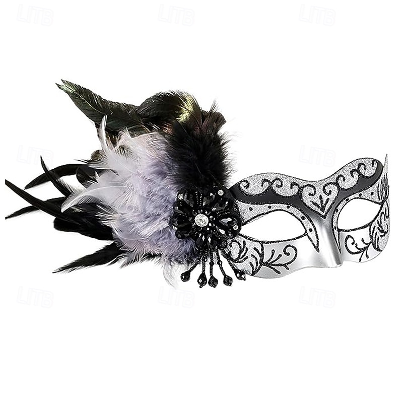 Karnevalsmaske Venezianische Maske Columbina Erwachsene Herren Damen Halbes Gesicht Party Maskerade Karneval von Venedig Karneval Einfaches Karnevalskostüm 2025 - $32.99 –P10