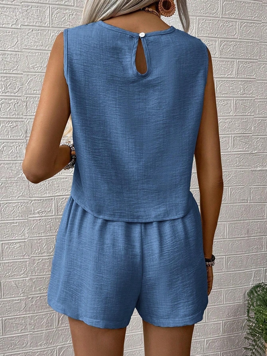 Femmes Mode Quotidien Ensembles inspirés du lin Ensembles deux pièces Débardeur Shorts amples Sans manches Col ras du cou Uni Occasionnel Quotidien Noir Bleu Roi Orange Été Coupe régulière de 2025 ? $31.99 –P11