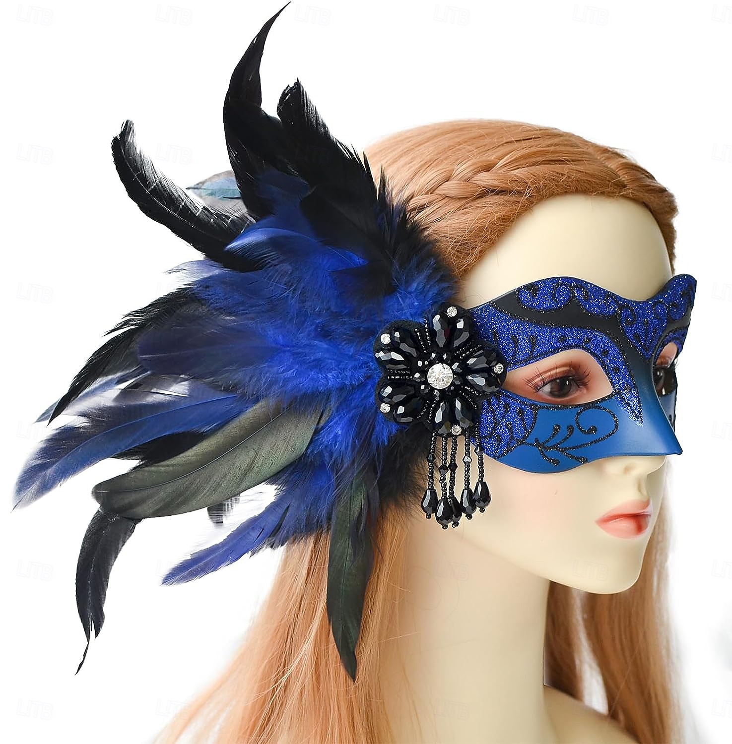 Karnevalsmaske Venezianische Maske Columbina Erwachsene Herren Damen Halbes Gesicht Party Maskerade Karneval von Venedig Karneval Einfaches Karnevalskostüm 2025 - $32.99 –P15
