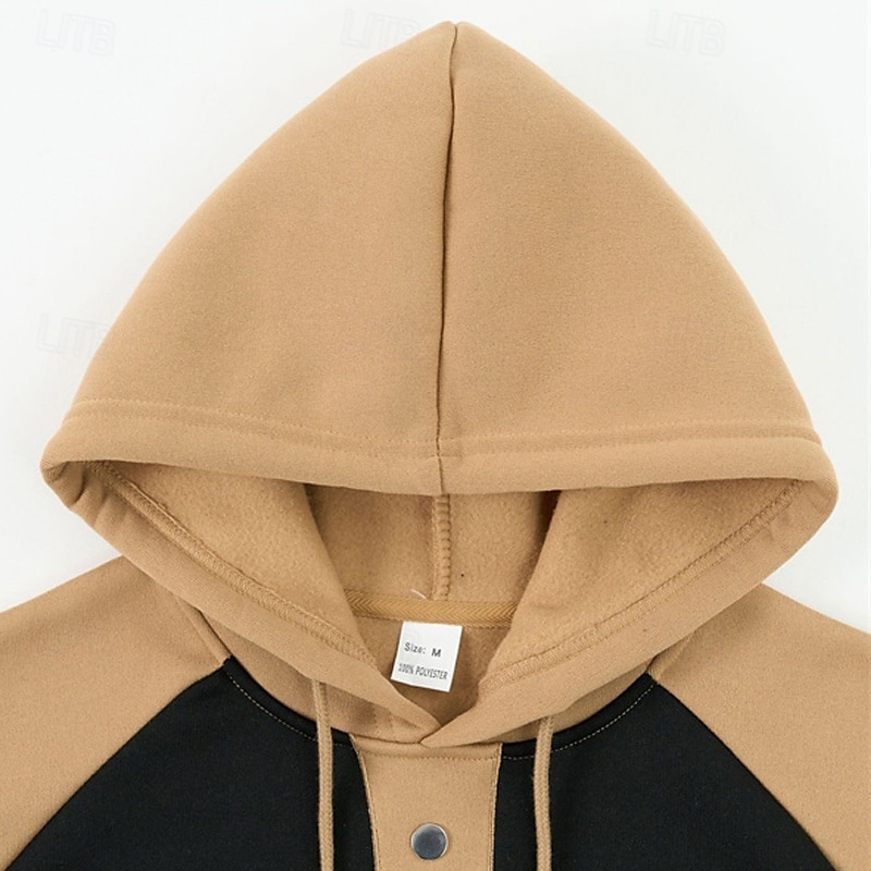 Homens Moletom Preto Vinho Azul Marinha Cáqui Cinzento Com Capuz Bloco de cor Patchwork Bolsos Desportos e Ar livre Diário Feriado Poliéster Roupa de rua Básico Casual Outono Inverno Roupa Moletons de 2025 por $30.99 -P5