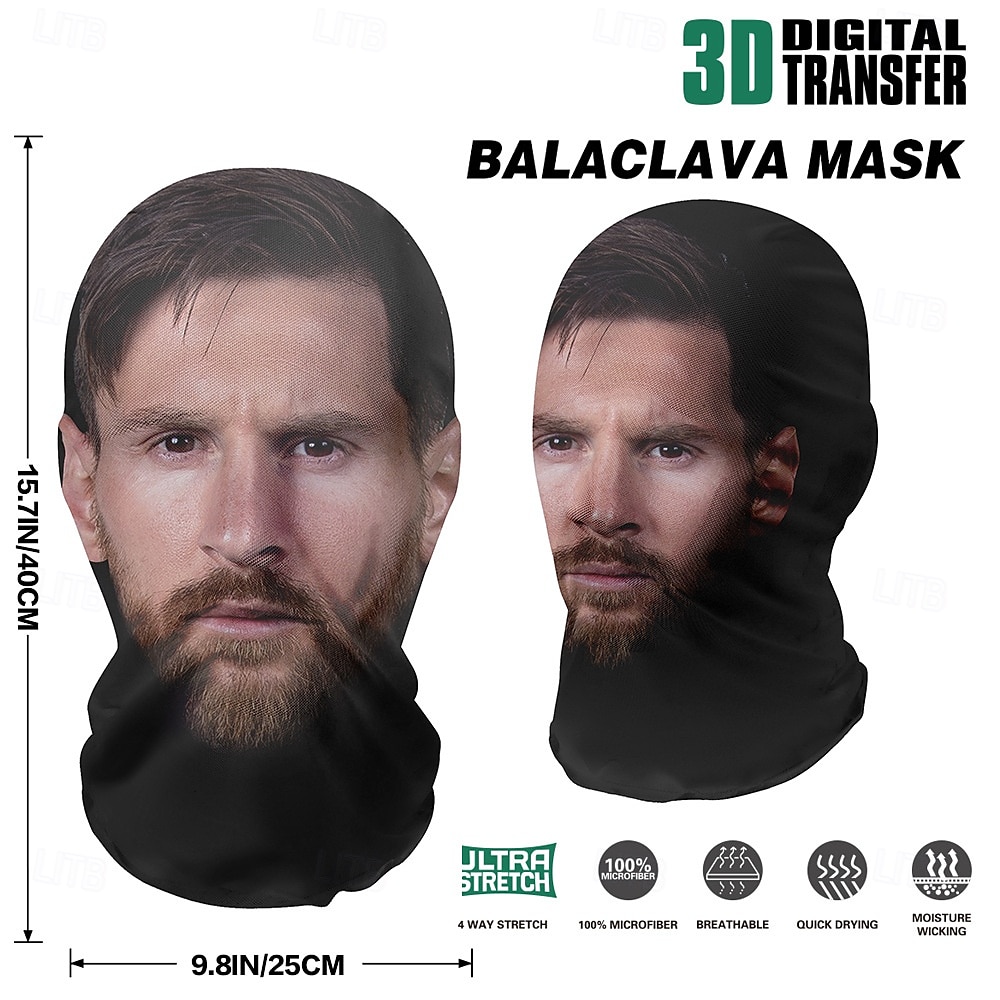 2025年 黒のニット製ハロウィン フェスティバル マスク - 通気性のあるメッシュ フード付きの 3D リアルなフルフェイス デザイン - スポーツ イベント、ロールプレイング、レジャー活動に最適  コレクション – $14.99 –P9