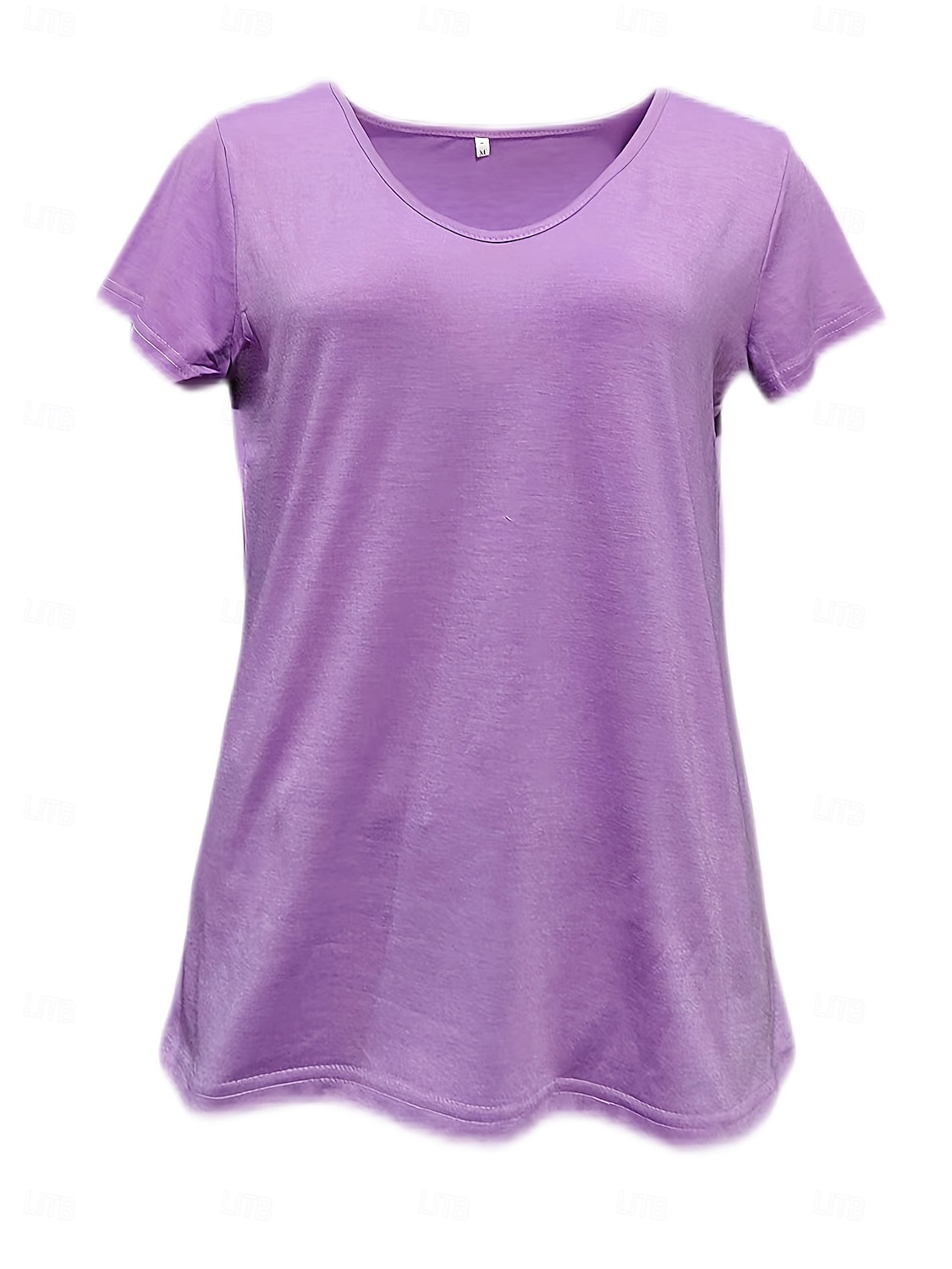 Femme T shirt Chemisier Plein mode Classique Décontractées Manche Courte Papillon Col V Hauts réguliers du quotidien Fin de semaine Blanche Violet Eté Printemps Automne de 2025 ? $15.49 –P7