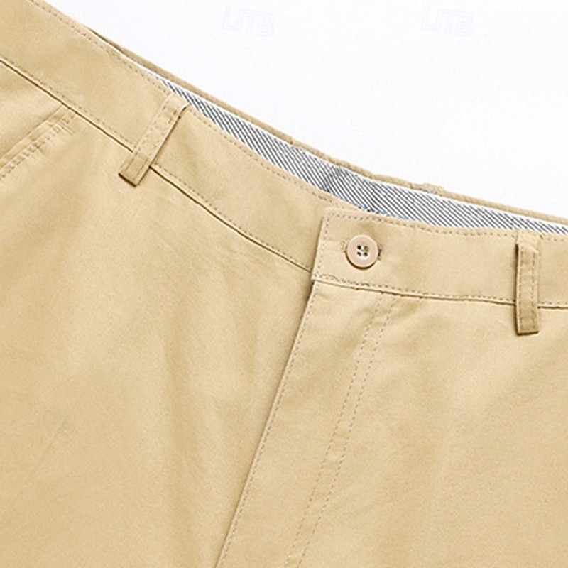 Herren Anzughosen Hose Hosen Chinesisch Chino Knopf Tasche Glatt Komfort Formal Party Arbeit Modisch Klassicher Stil Cachi scuro Hellkaki Mikro-elastisch 2025 - AU $33.49 –P8