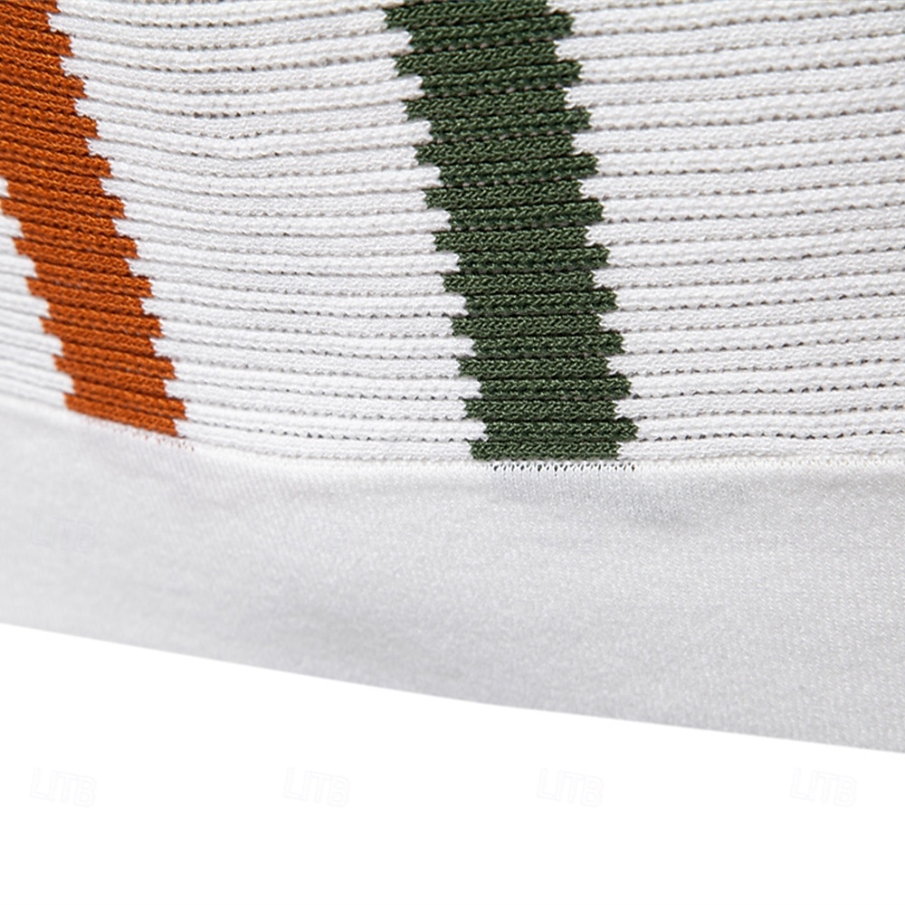 Herren Polo Strick-Polopullover Formell Arbeit Möwenhalsband Kurzarm Gestreift Vertikale Streifen Stripe-Trim Streifen Frühling Weiß Polo 2025 - $30.99 –P7