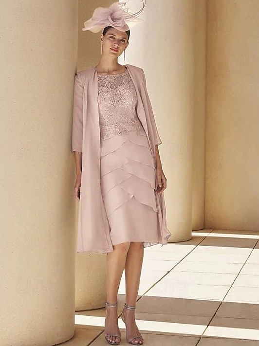 Suknia A-linii dla matki panny młodej elegancka vintage kwadratowy dekolt długość do kostek tiulowa z krótkim rękawem haftowanymi aplikacjami 2025 - $149.99 –P4