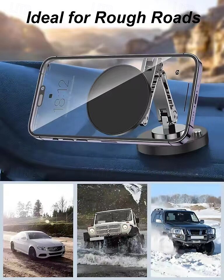 Magnetic Car Phone Holder Stand Dashborad Alloy Foldable Magnet Car Mount Smartphone Mobile Bracket For iPhone Samsung Xiaomi 2025 - $33.99 –P3