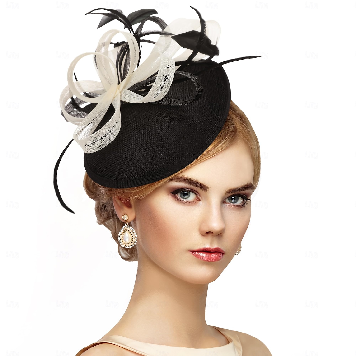 fekete feather fascinators fejpánt - 2025-ös évjáratú kentucky derby kalapok hálós victoria tea party sapka nőknek 2025 - $29.99 –P1