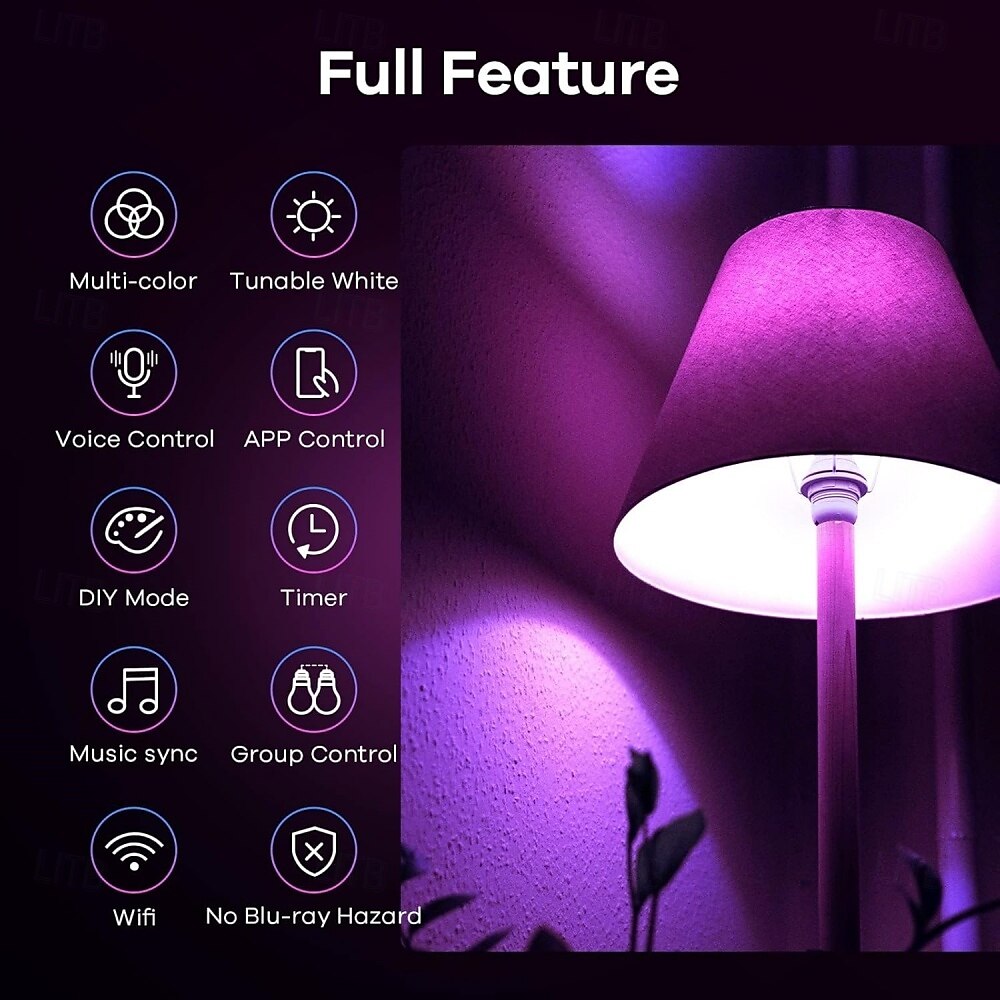 RGB Smart Light Bulbs A19 E27 10W, Alexa & Google Home Compatible, Tuya Bluetooth WiFi Color Changing LED Bulb 2025 - $5.99 –P3