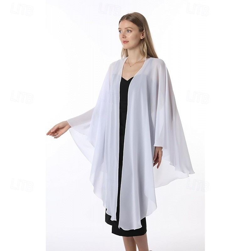 scialli e mantelle in chiffon, scialle per feste di nozze, sciarpa per donna, abito da sera da sposa, abiti per occasioni speciali del 2025 a $29.99 –P8
