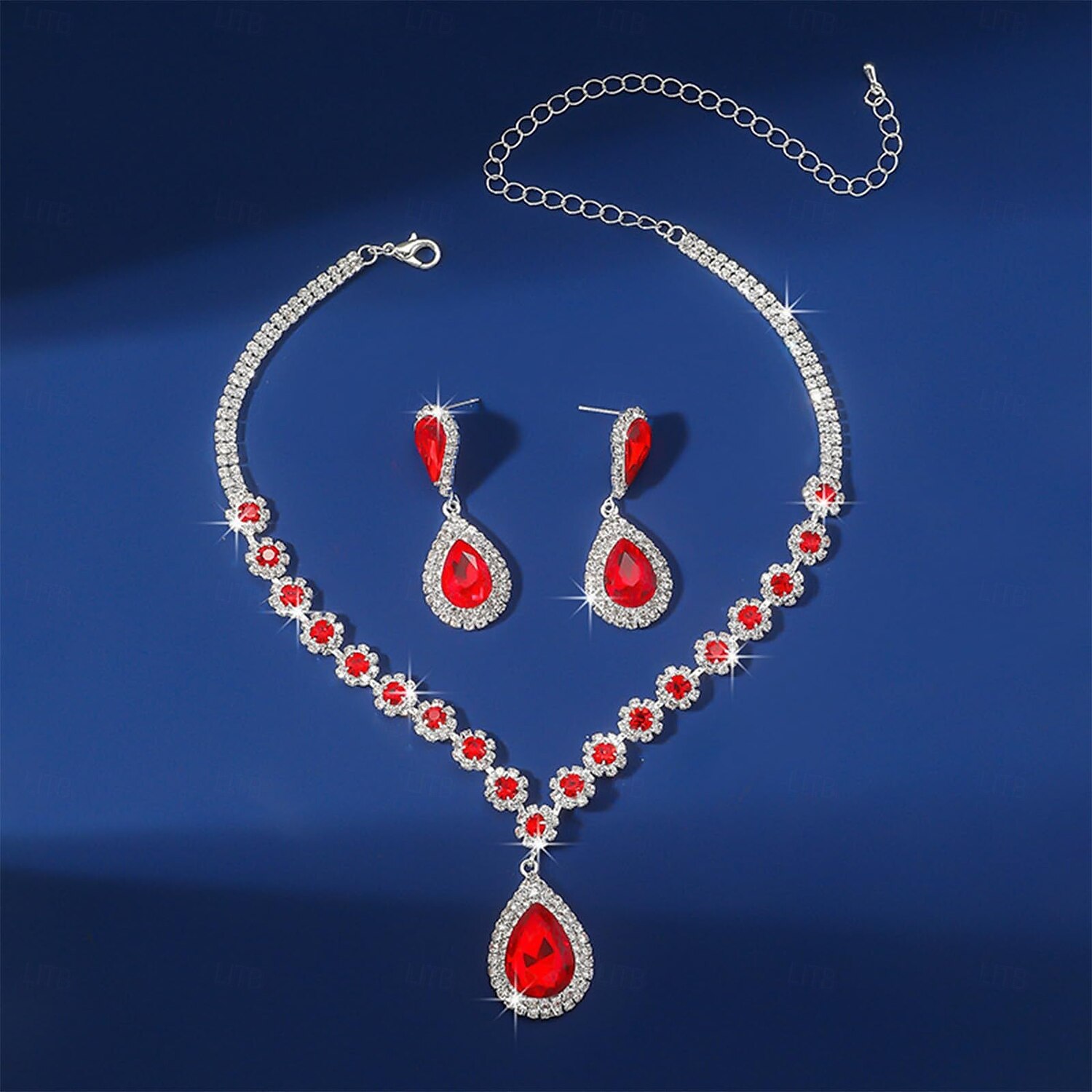 Bruidssieradensets 1 Legering Kettingen Dames Stijlvol Luxe Schattig Zin in hebben Geometrische vorm Sieraden set Voor Feestavondkleding 2025 - $28.99 –P4