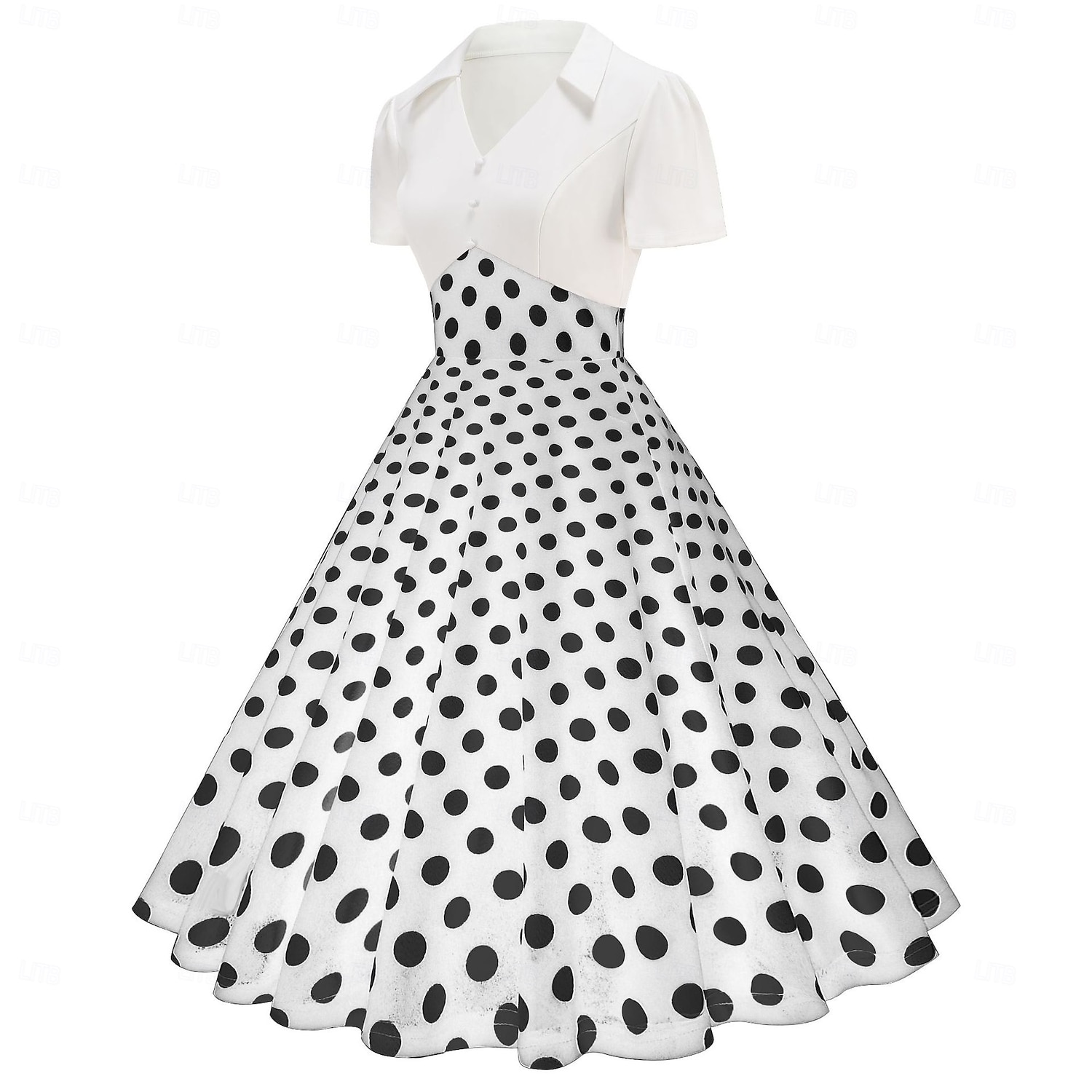 1950s Retro Vintage Rockabilly Knee Length Dress Tea Dress Swing Dress Polka dots Fit & Flare Swing Fancy Dress Women's Christmas Carnival New Year Homecoming Daily Wear Bachelorette Party Adults' 2026 - $32.99 –P19