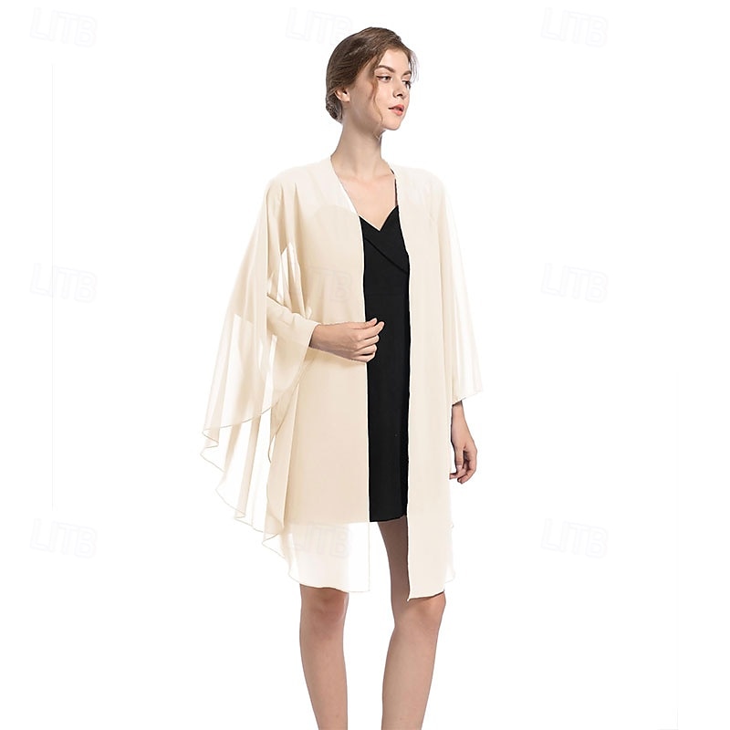 scialli e mantelle in chiffon, scialle per feste di nozze, sciarpa per donna, abito da sera da sposa, abiti per occasioni speciali del 2025 a $29.99 –P5