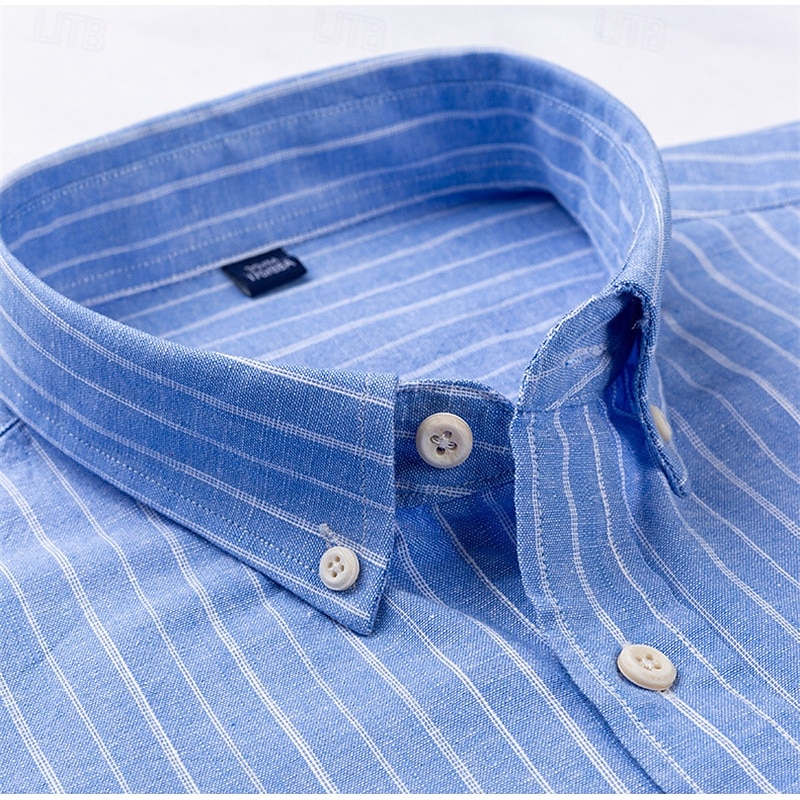 Per uomo Camicia Camicie Camicia con bottoni Banda Matrimonio Feste Blu chiaro Blu reale Blu Marrone Manica lunga Bavero Primavera Autunno Abbigliamento del 2025 a $36.99 –P12