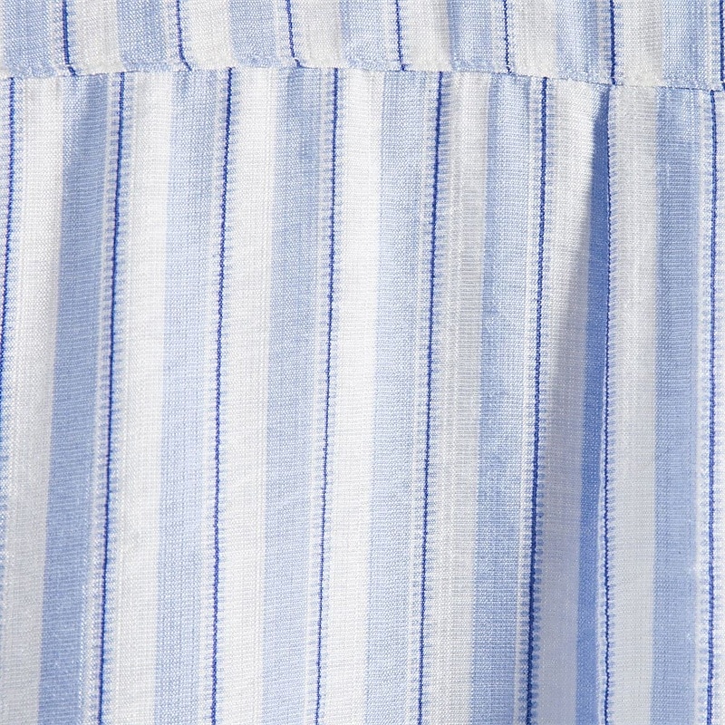 Men's Shirt Summer Shirt Casual Shirt Beach Shirt Button Up Shirt Light Blue Short Sleeve Stripe Grandad Collar Lapel Vacation Hawaiian Clothing Apparel Fashion Casual Comfortable 2025 - $23.99 –P3