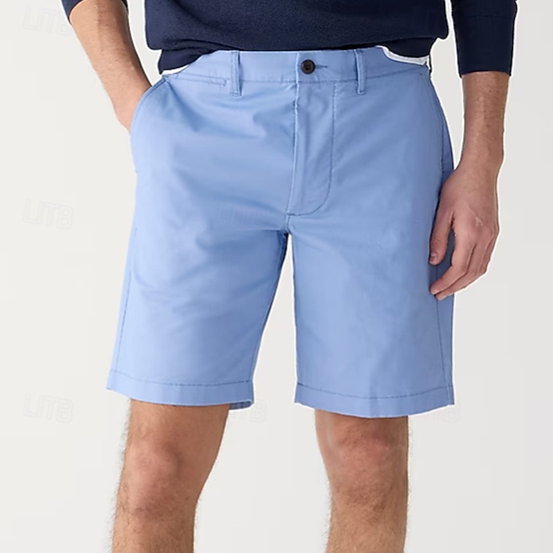 Homens Calção Shorts Chino Bermudas Shorts de trabalho Bolsos Perna reta Tecido Conforto Pavio Humido Comprimento do joelho Ao ar livre O negócio Diário Moda Roupa de rua Branco Azul Marinha de 2025 por $20.99 –P1