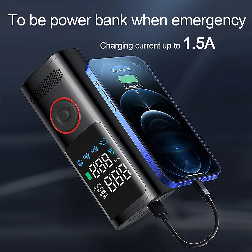 Tire Inflator Portable Air Compressor - tire inflator 25000mAh & 160PSI4X Fast portable air compressor with LCD Digital Tire 2025 - $96.99 –P8
