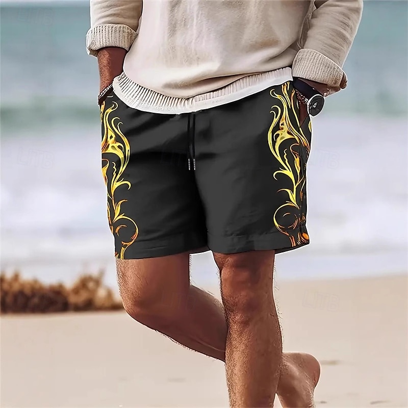 Herre Badeshorts Surfeshorts 4-veis strekkstoff Surfeshorts Bunner Snorer Med lommer Svømming Surfing Strand Vannsport Tropisk Trykket Sommer Vår 2025 - $12.99 –P1
