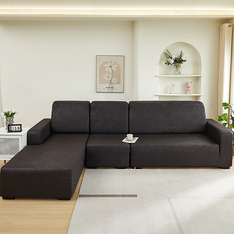 pu skinnsofa sofa pute slipcover vanntett elastisk sofatrekk loveseat sofa møbelbeskytter for stue 2025 - $45.99 –P5
