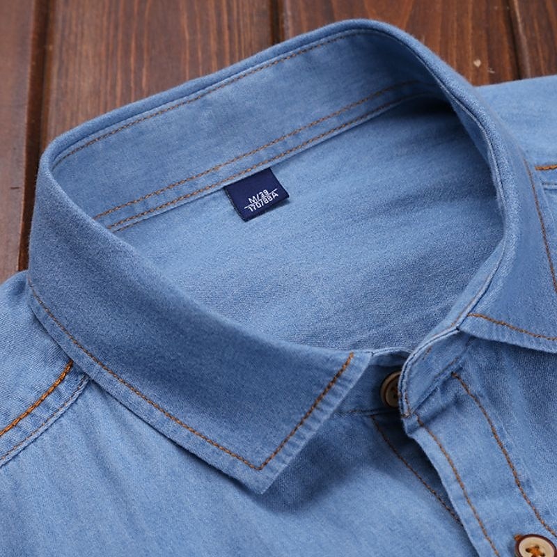 Herren Sommerhemd Freizeithemd Knopfhemd Grau Blau Schwarz Dunkelblau Leicht Blau Langarm Einfach Revers Urlaub Ferien Button-Down Bekleidung 100% Baumwolle Mode Lässig Bequem 2025 - $35.99 –P4