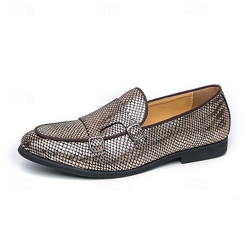 mocassini da uomo firmati con doppia fibbia, tomaia in mesh testurizzato, scarpe casual eleganti per il lavoro e le occasioni speciali del 2025 a $42.99 –P3