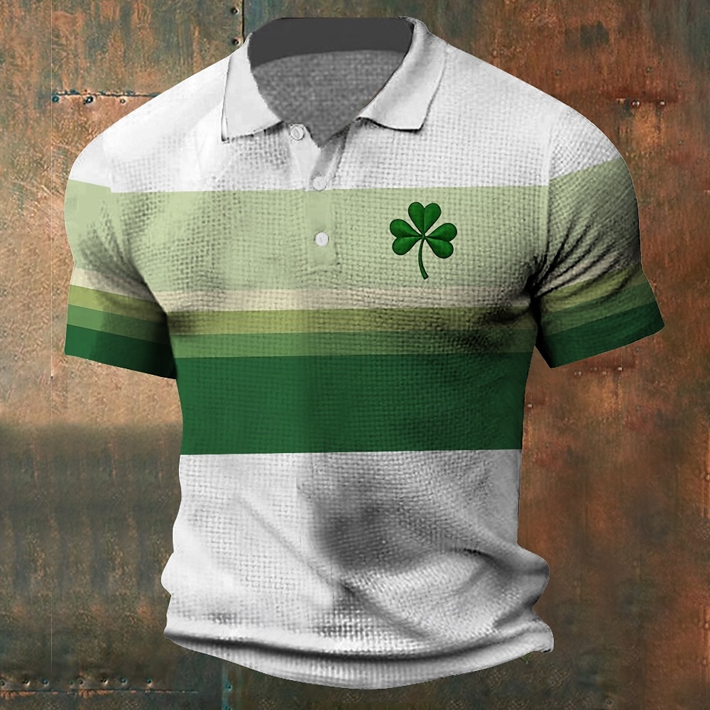 Miesten apila Vohveli poolopaidat Lyhythihainen Poolopaidat Kauluspaidat Vapaa-aika Business Casual Juhla-iltavaatteet Arkikäyttö Festivaalin asu Napit 3D-tulostus Kesä Valkoinen 1 Musta Kallion 2025 - $22.99 –P14