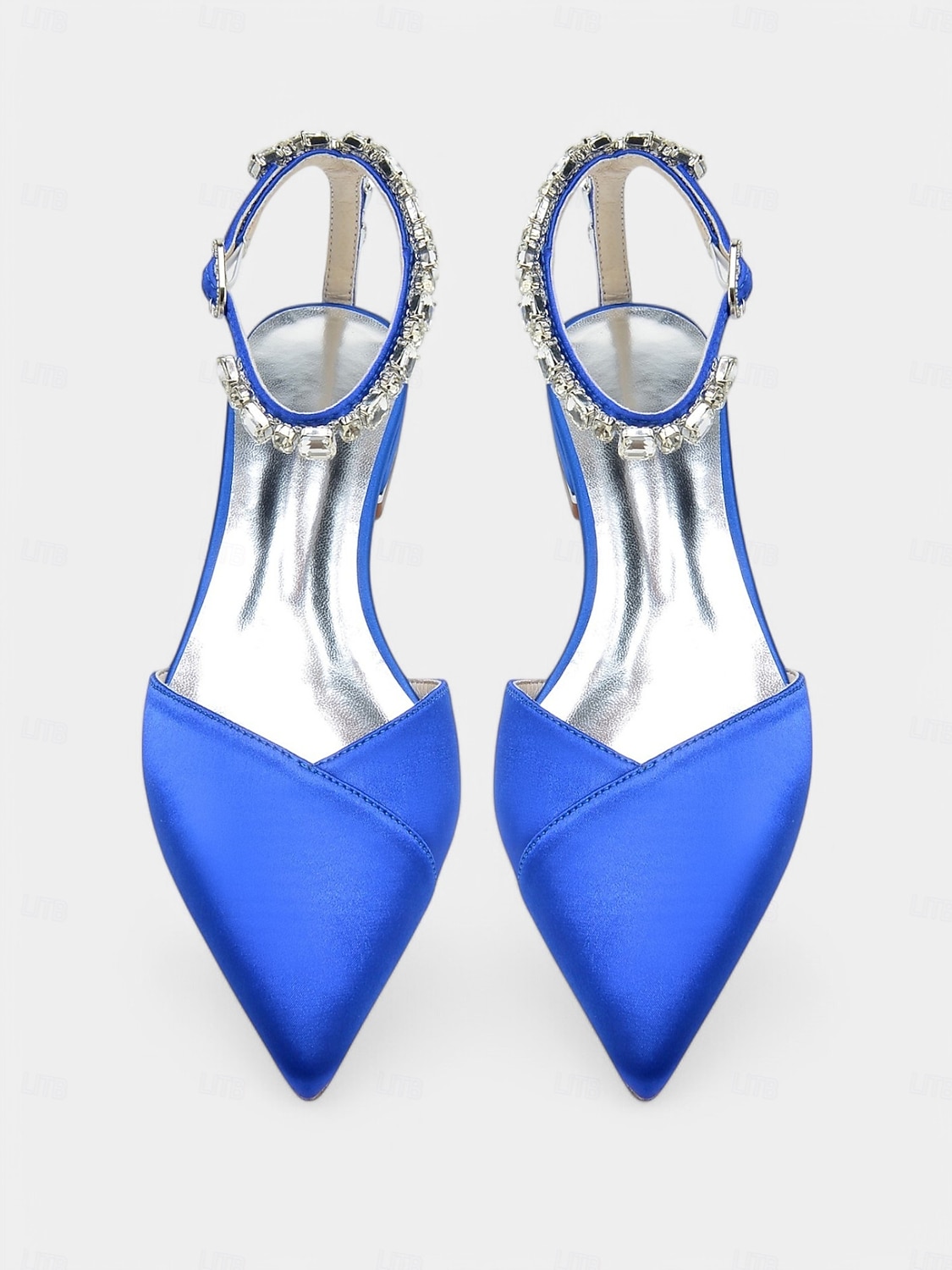 chaussures de mariage chic en satin noir avec bride à la cheville en cristal – bout pointu, talon bas, parfaites pour les mariages et les occasions élégantes de 2025 ? $64.99 –P3