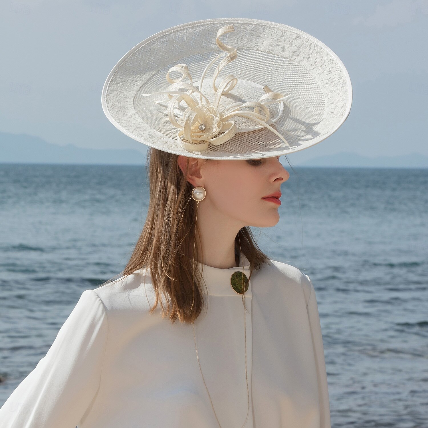 Chapéus Sinamay Chapéu-coco / Cloche Chapéu de Pires Cartola Casamento Festa de Chá Elegante Casamento Com Penas Capacete Chapéu de 2025 por $50.99 -P16