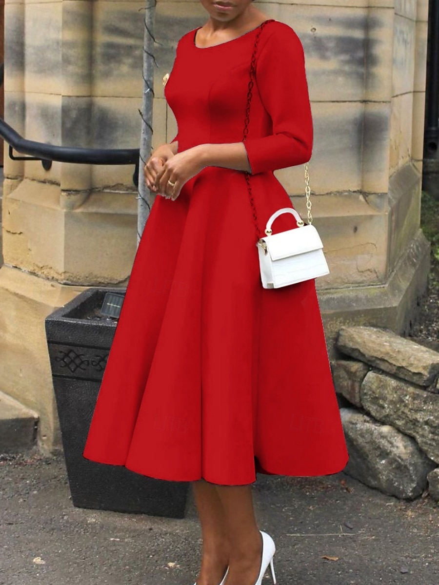Kentucky Derby Damen Midi Kleid A-Linie Kleid Fit And Flare Kleid Elegant Party Cocktail Hochzeitsgast Verlobung Cocktailparty Reguläre Passform Grafisch Ärmellos V-Ausschnitt Schwarz Weiß Rot 2025 - $44.99 –P16