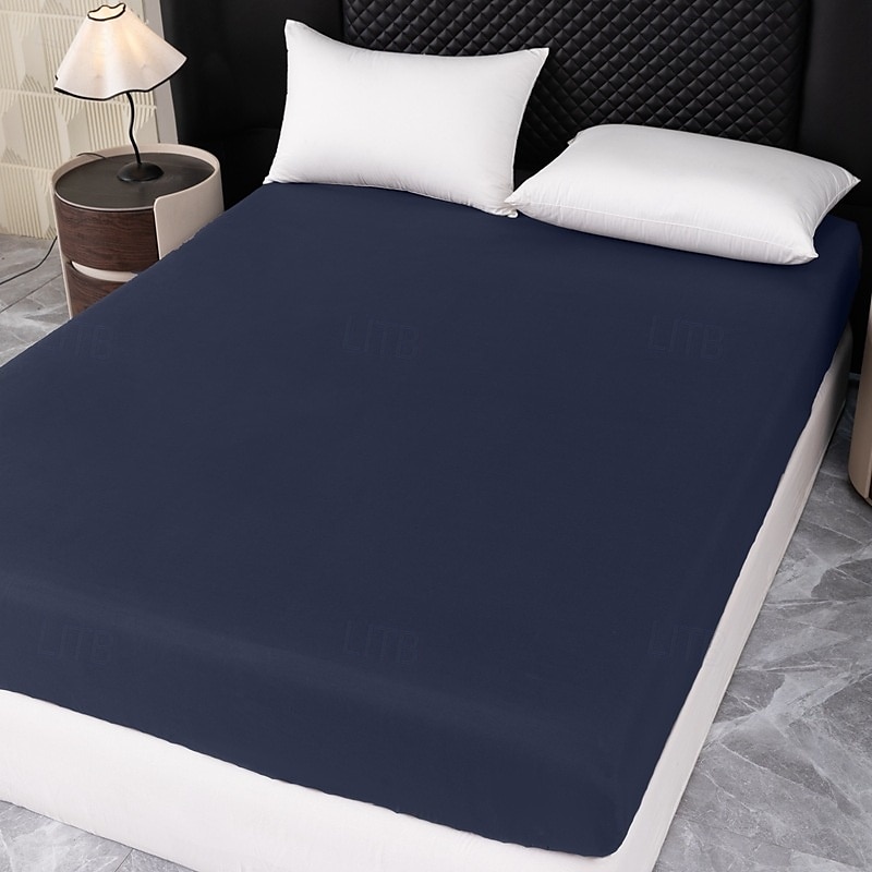 1pc Solid Colored Bedding Fitted Sheet Only(no Pillowcases) Elastic Band Around Mattress Easy Care 2025 - $16.99 –P6