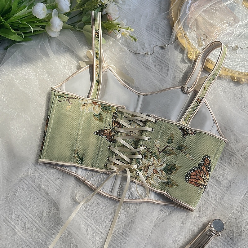 Retró Középkori Reneszánsz Fűző Prsluk Bustier Ren Faire Virágos Jacquardszövet Édes Nyak Női Kelta Fantasy Mindszentek napja Farsang Parti Alkalmi / Napi LARP Felnőttek Fűző 2025 - $48.99 –P7
