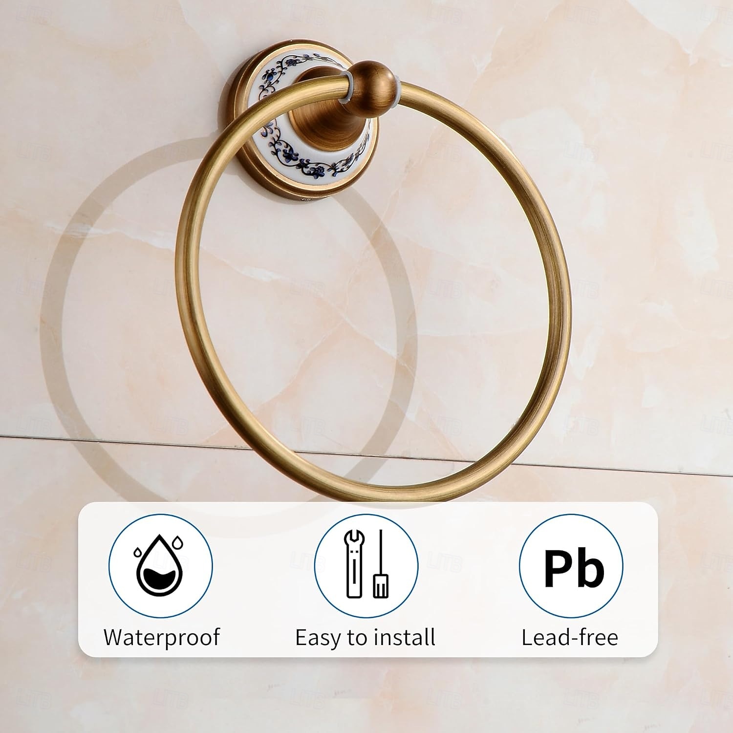 держатель для полотенец из матовой латуни, старинная вешалка из латуни, держатель для полотенец для рук, для ванной комнаты, кухонные принадлежности, настенный, дизайн из фарфора 2026 - $30.99 –P3