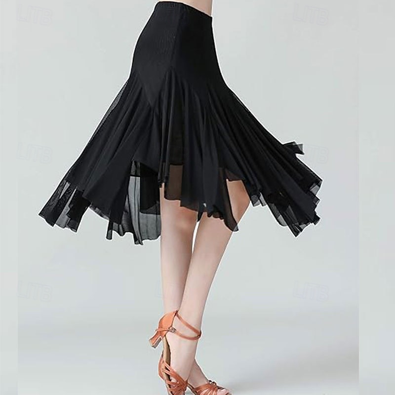 Women's Standard Dance 360-Degree Long Skirt Latin Salsa Rumba Flamenco Practice Dress 2025 - $35.99 –P6