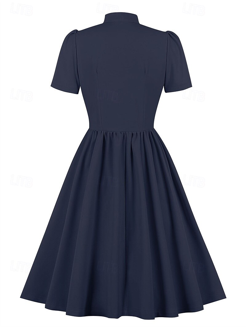 Elegantní 50. léta Retro Ke kolenům Šaty A-Line šaty Čajové šaty Pevná barva A-Linie Dámské Vánoce Karneval Nový rok Maturita Denní nošení loučení se svobodou nevěsty Dospělé Šaty pro návrat domů Léto 2025 - $34.99 –P18