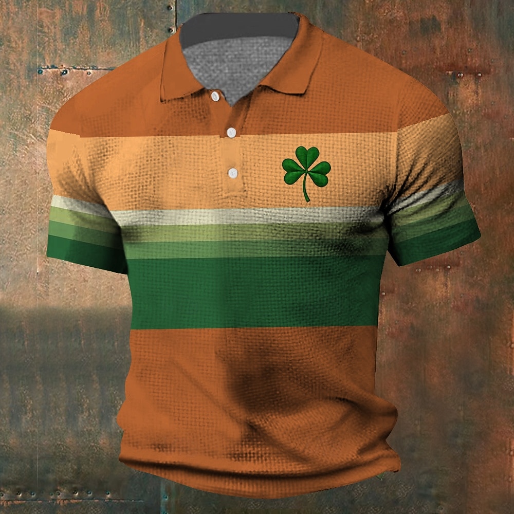 Miesten apila Vohveli poolopaidat Lyhythihainen Poolopaidat Kauluspaidat Vapaa-aika Business Casual Juhla-iltavaatteet Arkikäyttö Festivaalin asu Napit 3D-tulostus Kesä Valkoinen 1 Musta Kallion 2025 - $22.99 –P13