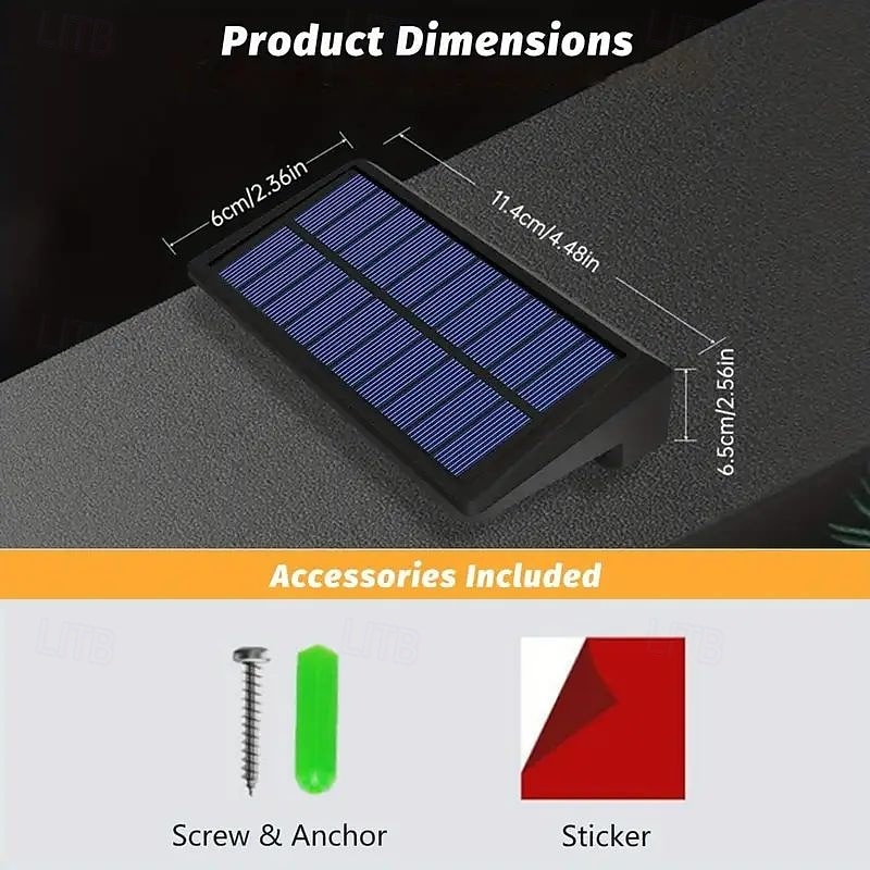 2/4 шт. светодиодных фонарей на солнечных батареях – уличные водонепроницаемые настенные светильники IP65 для столбов забора, террасы, перил, ступенек бассейна, сада, патио, дворового освещения 2026 - $36.99 –P1